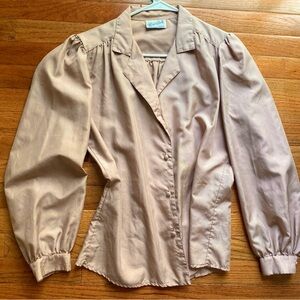 Vintage CestBelle Beige/light Brown Blouse